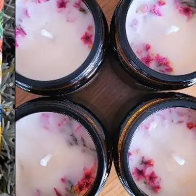 Bougie parfumée « Bougie Fleurs séchées », création faite main L'Atelier de Ninine